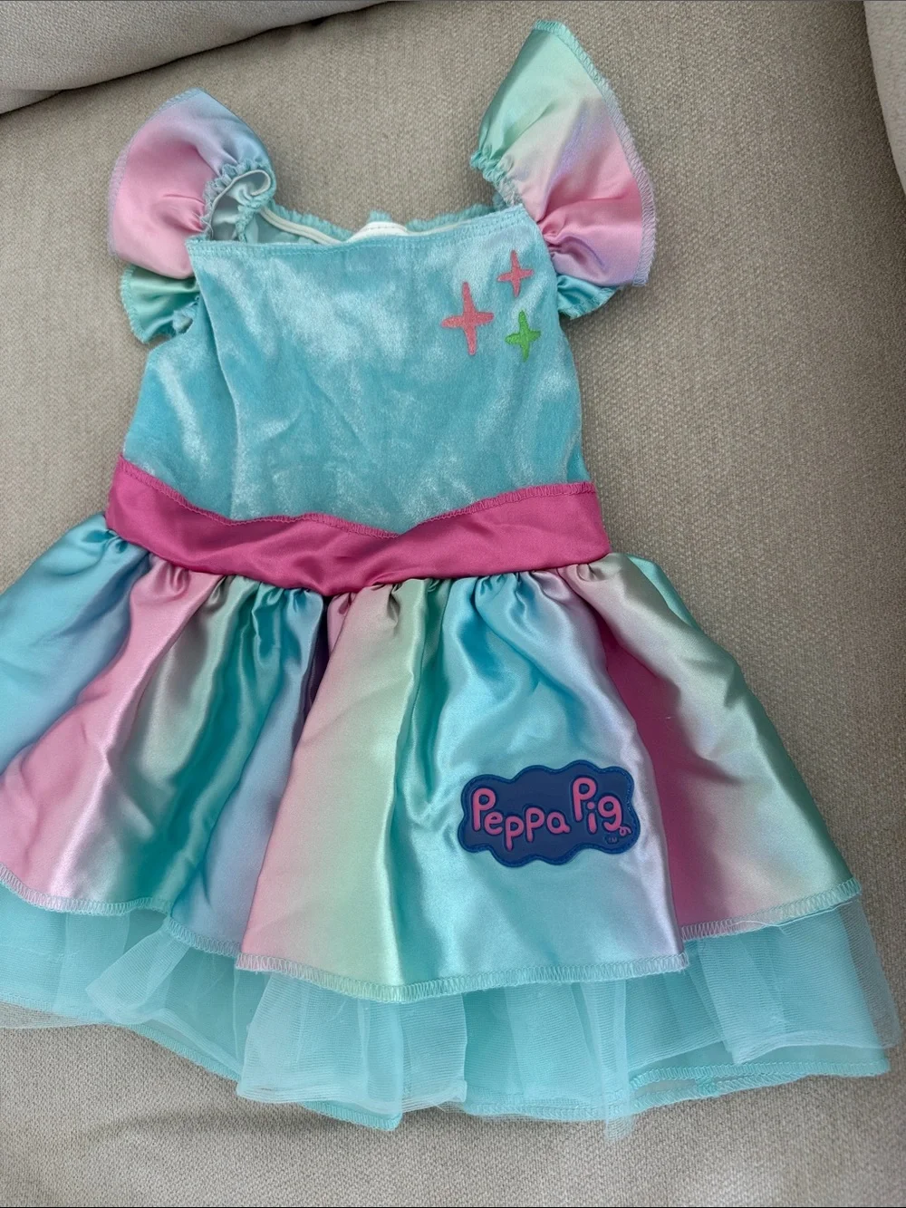 Peppa Pig Pink & Aqua Pastel Unicorn Costume Dress with Headpiece
